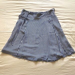 Loft Striped Midi Skirt